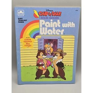 1989 Chip 'N Dale Rescue Rangers Paint With‎ Water Book New